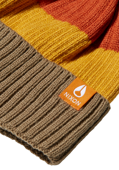 Schrader Pom Beanie - Dark Cedar / Red
