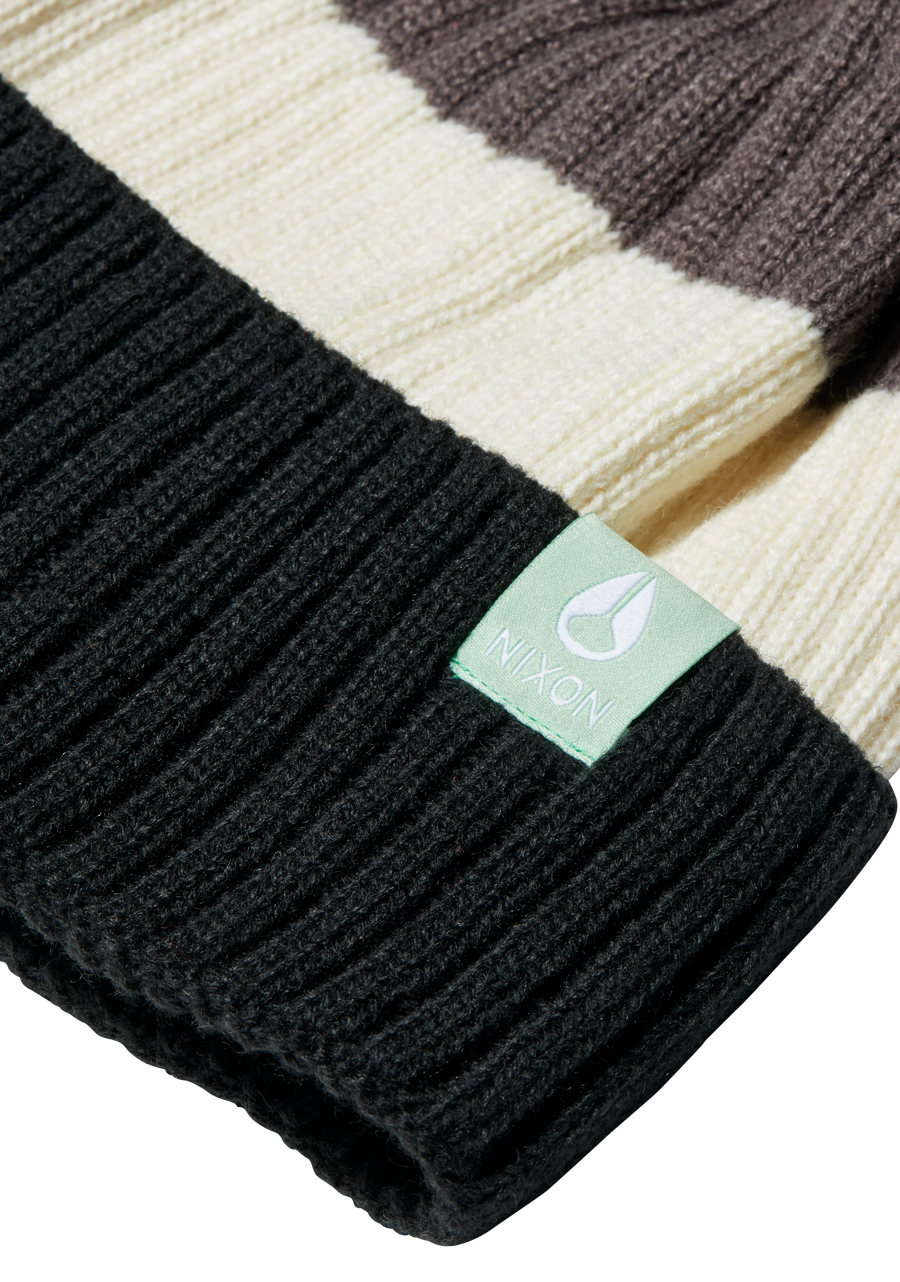Schrader Pom Beanie - Dark Cedar / Red