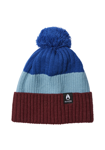 Schrader Pom Beanie - Dark Cedar / Red