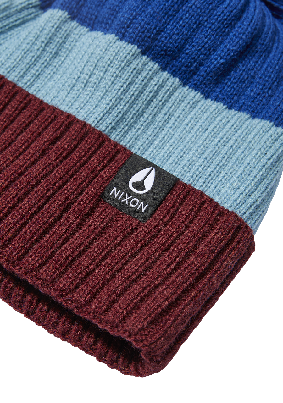 Schrader Pom Beanie - Dark Cedar / Red