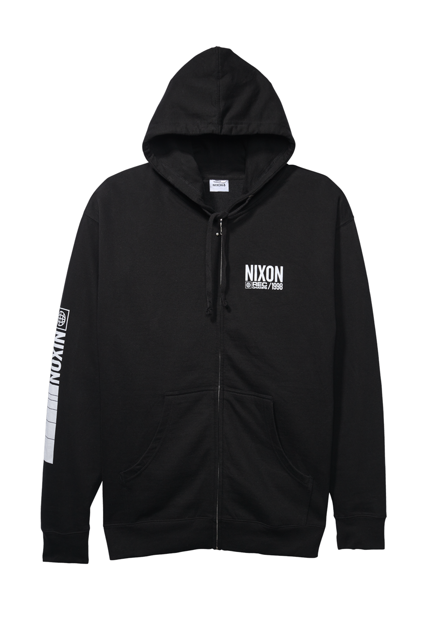 Track Zip Hoodie - Black / White