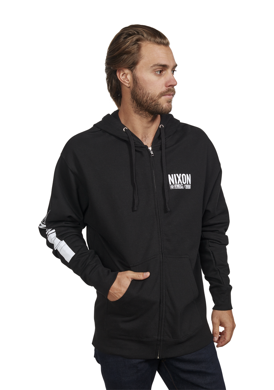 Track Zip Hoodie - Black / White