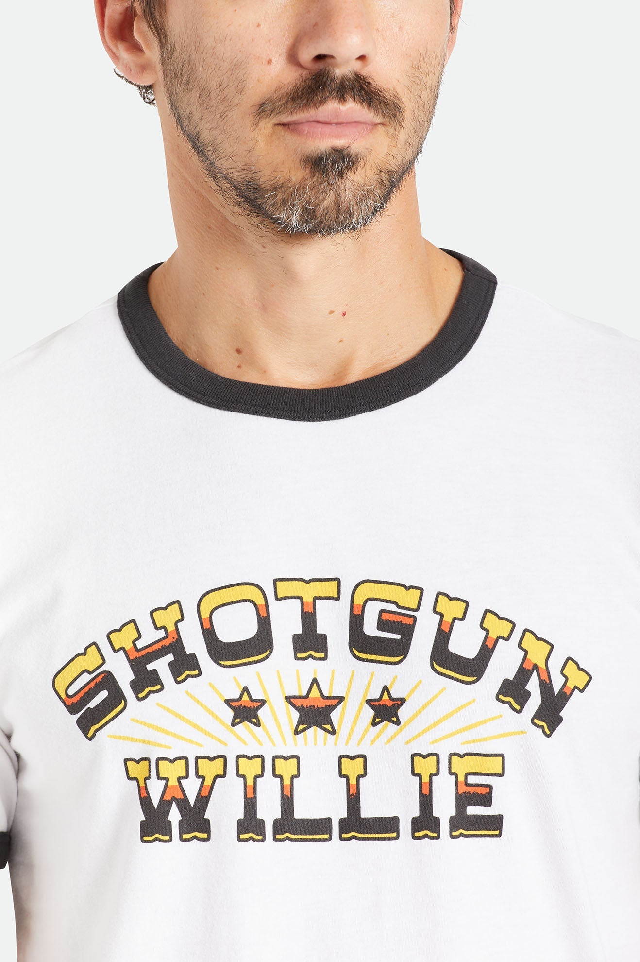 Willie Nelson Shotgun S/S Ringer Tee - White