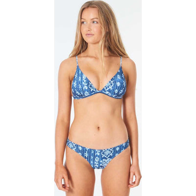 Surf Shack Tri Bikini Top in Mid Blue