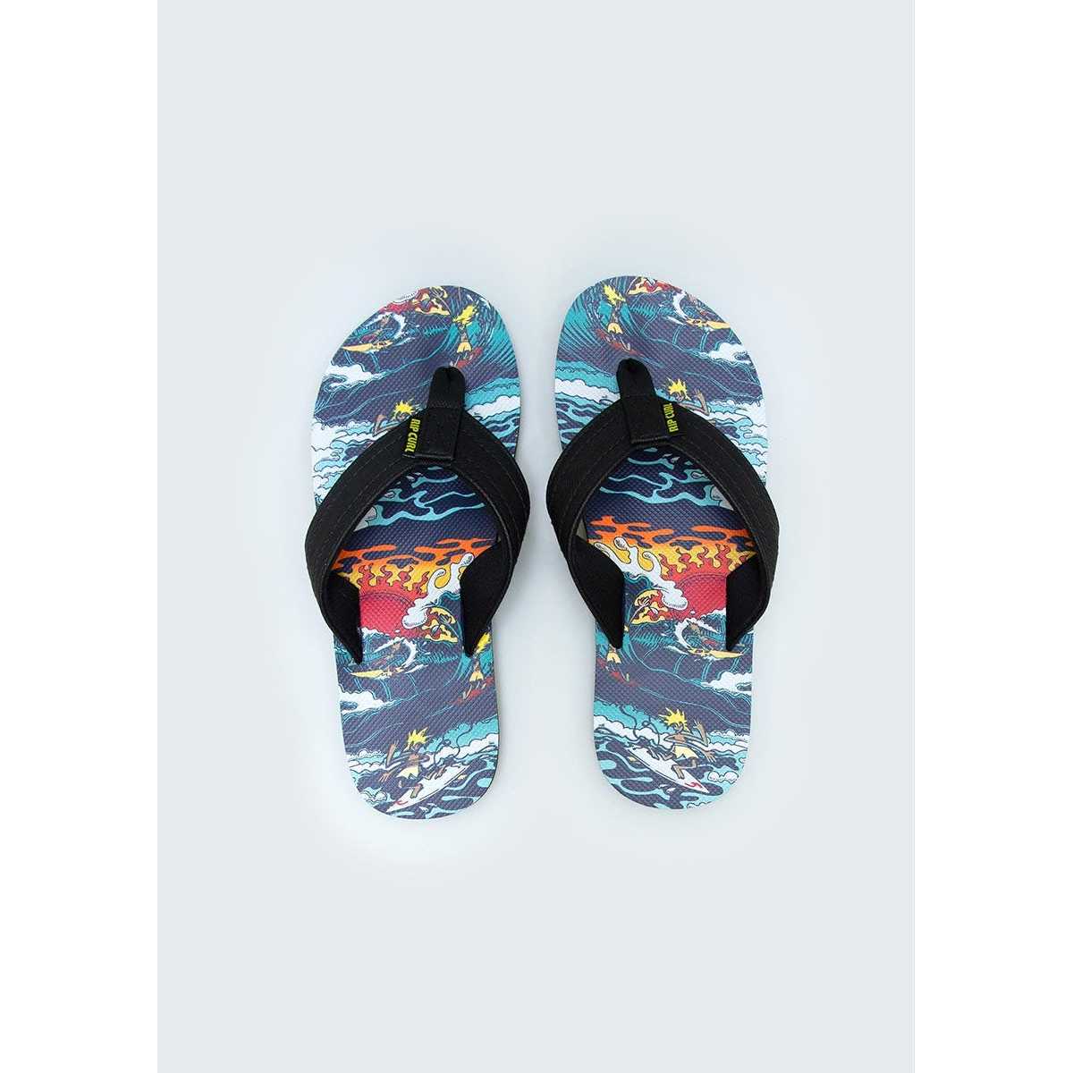 Ripper Kids Sandals in Black/Orange
