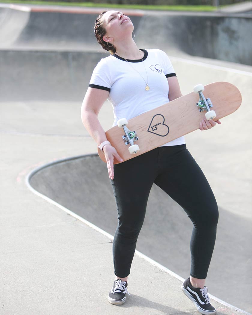 Women's I Heart Braille Skate Tee