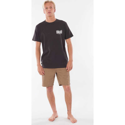 Surf Heads Tee in Washed Black