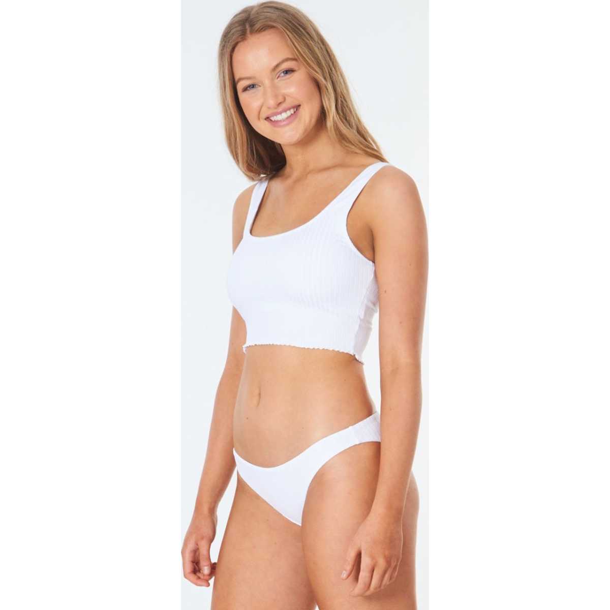 Premium Surf Tank Bikini Top in Optical White