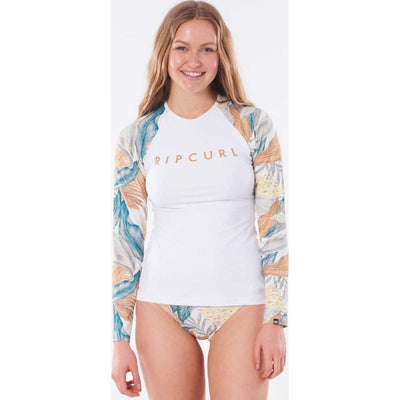 Tropic Shack Long Sleeve Rash Guard in White