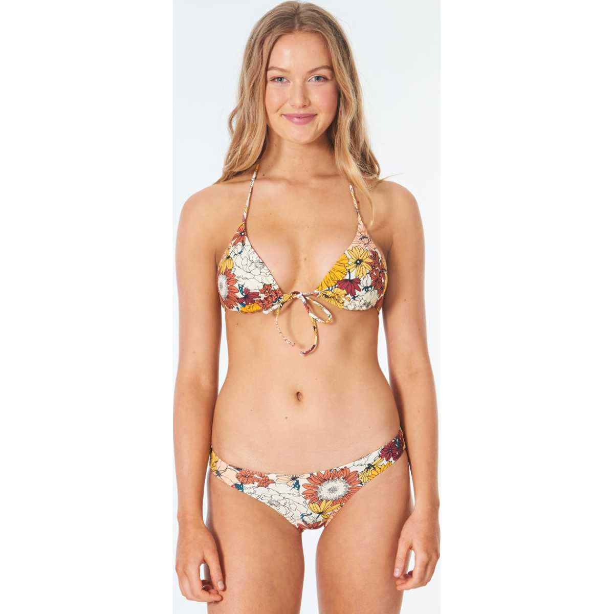 Golden Days Tri Bikini Top in Cream